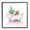 Stupell Industries Chic Yorkie Dog in Pink Bubble Bath Framed Wall Art